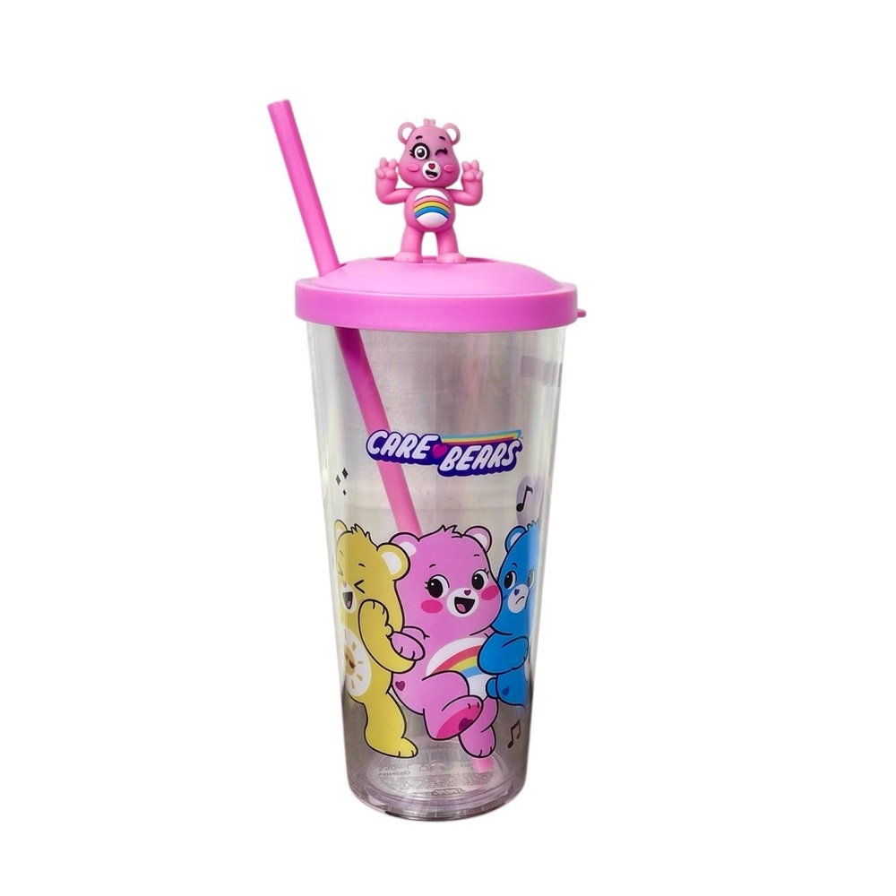 Care Bears Pink and Blue Tumbler with Straw